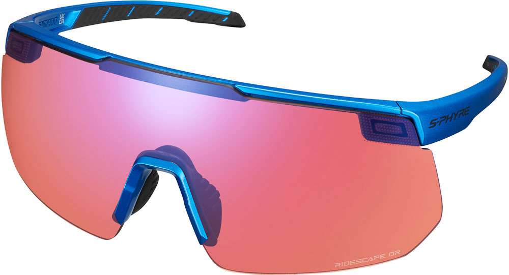 Shimano s-phyre 2 offroad blu metallizzato - occhiali sportivi