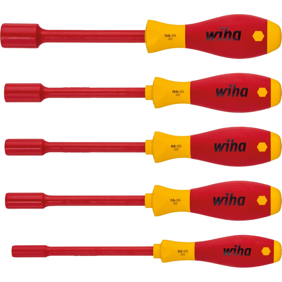 Wiha schroevendraaierset softfinish electric (rood geel, 5-delig)