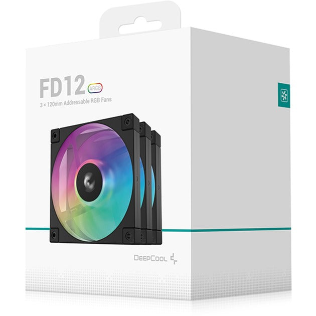 Ventole per case Deepcool fd12 argb (nere, 3 pezzi, 120 x 120 x 25 mm, pwm, 3 pezzi, connettore ventola pwm a 4 pin)