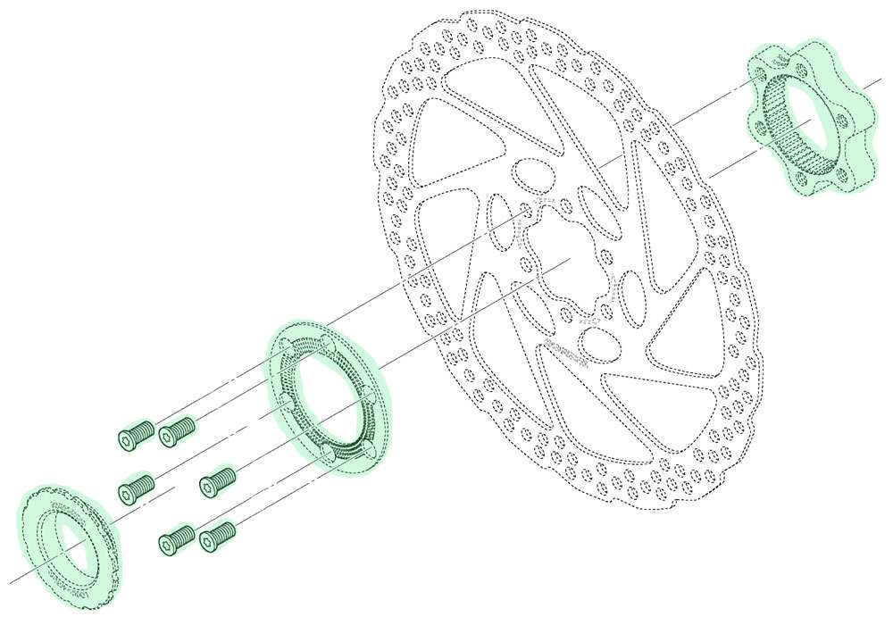 Adaptador Shimano centrelock --> freno de disco sm-rtad05 de 6 agujeros