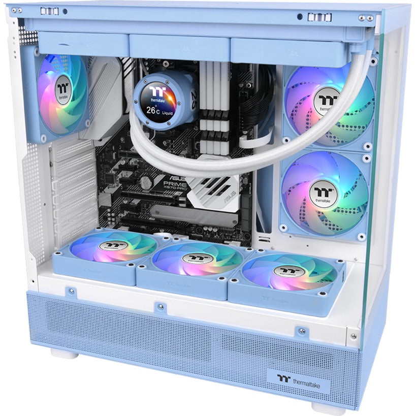 Thermaltake ct120 ex reverse argb sync ventola di raffreddamento per PC hydrangea blue (pacchetto da 3 ventole) ventole per case (azzurro, 3 pezzi, 120 x 120 x 25 mm, pwm)