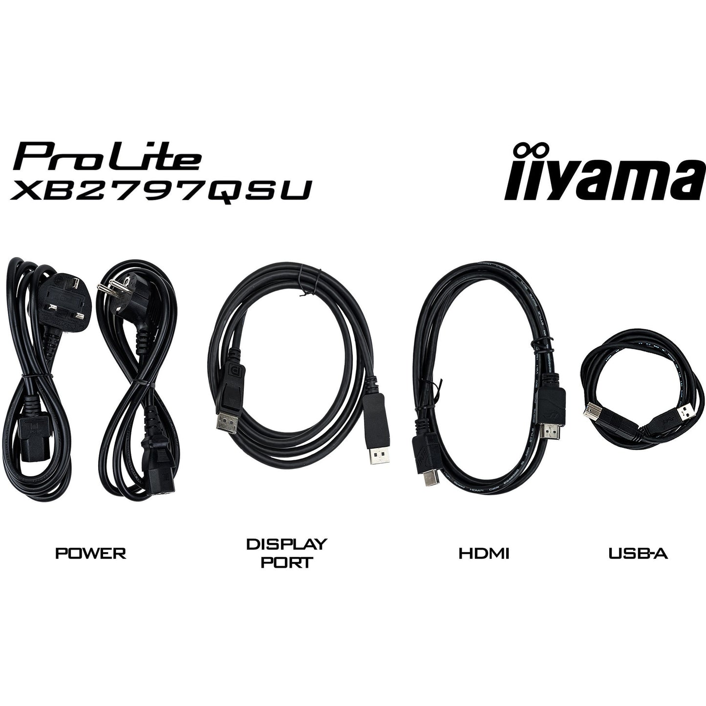Monitor Iiyama prolite xb2797qsu-b1 27 (nero (opaco), HDMI, porta display, USB, audio)