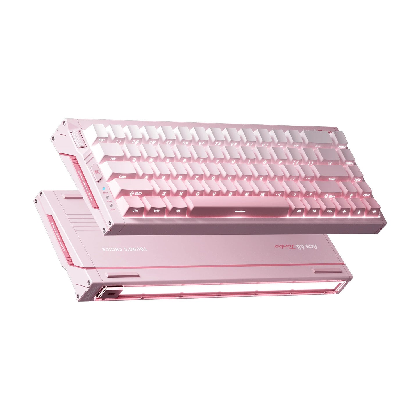 Mchose ace 68 turbo he magn.mtai pink us, tastiera da gioco (layout us)