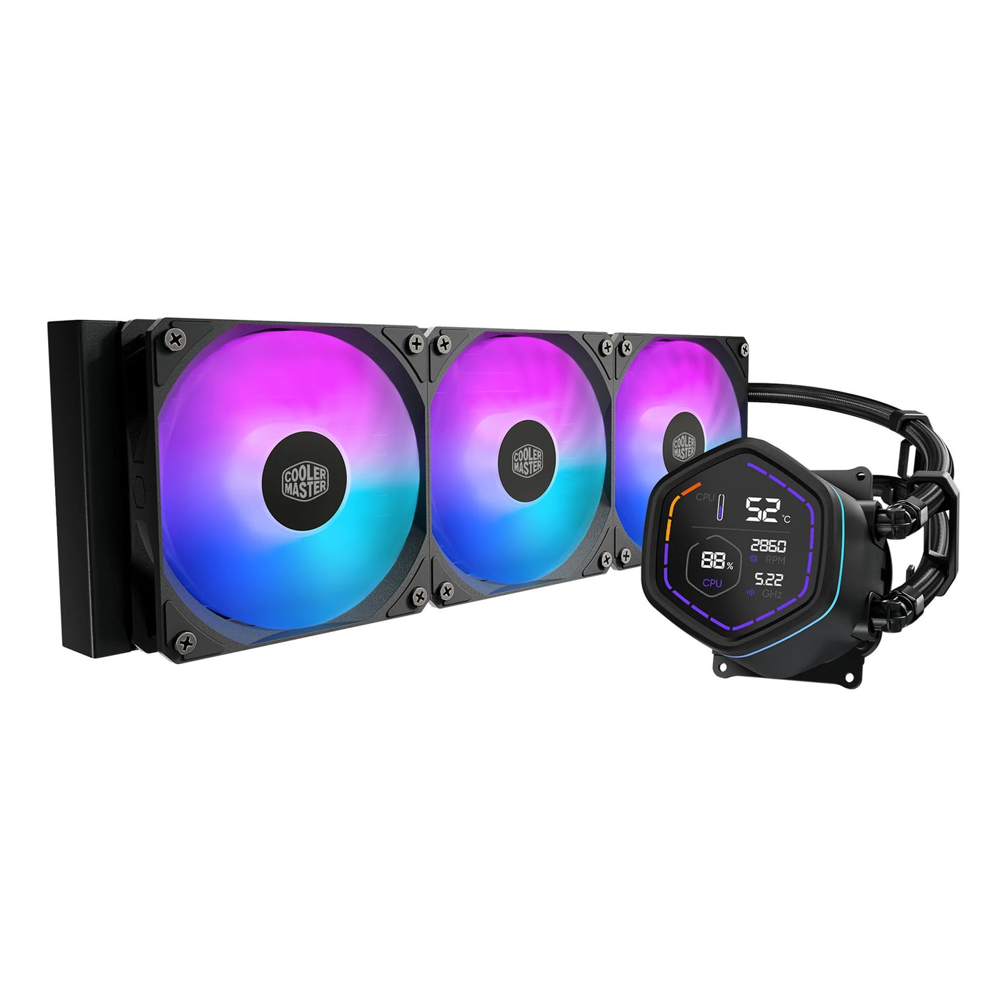 Cooler master masterliquid core nex digital 360 nero raffreddamento ad acqua (nero, argb)