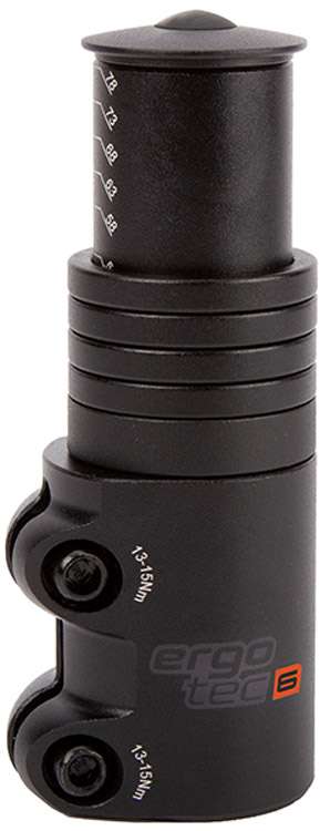 Adattatore stelo Ergotec Avanti Livello 6 con distanziali 28,6ø 107 mm Matt nero