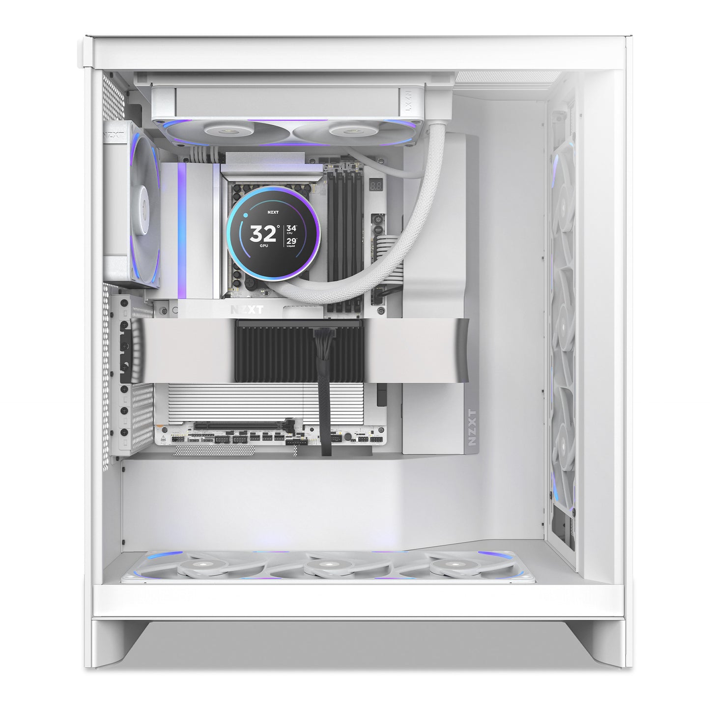 Ventole per case RGB Nzxt f240x (bianco, 2 pezzi, 240 x 120 x 30 mm, pwm)