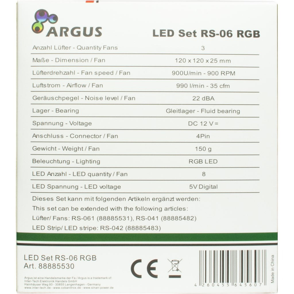 Inter-Tech Argus RGB Fan Set RS-06
