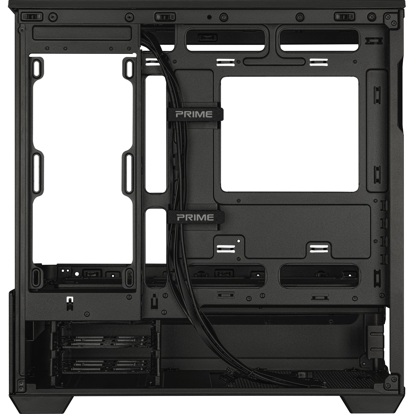 Custodia Midi Tower Asus Prime Ap202 (nero | 2x USB-A | 1x USB-C | RGB | vetro temperato)
