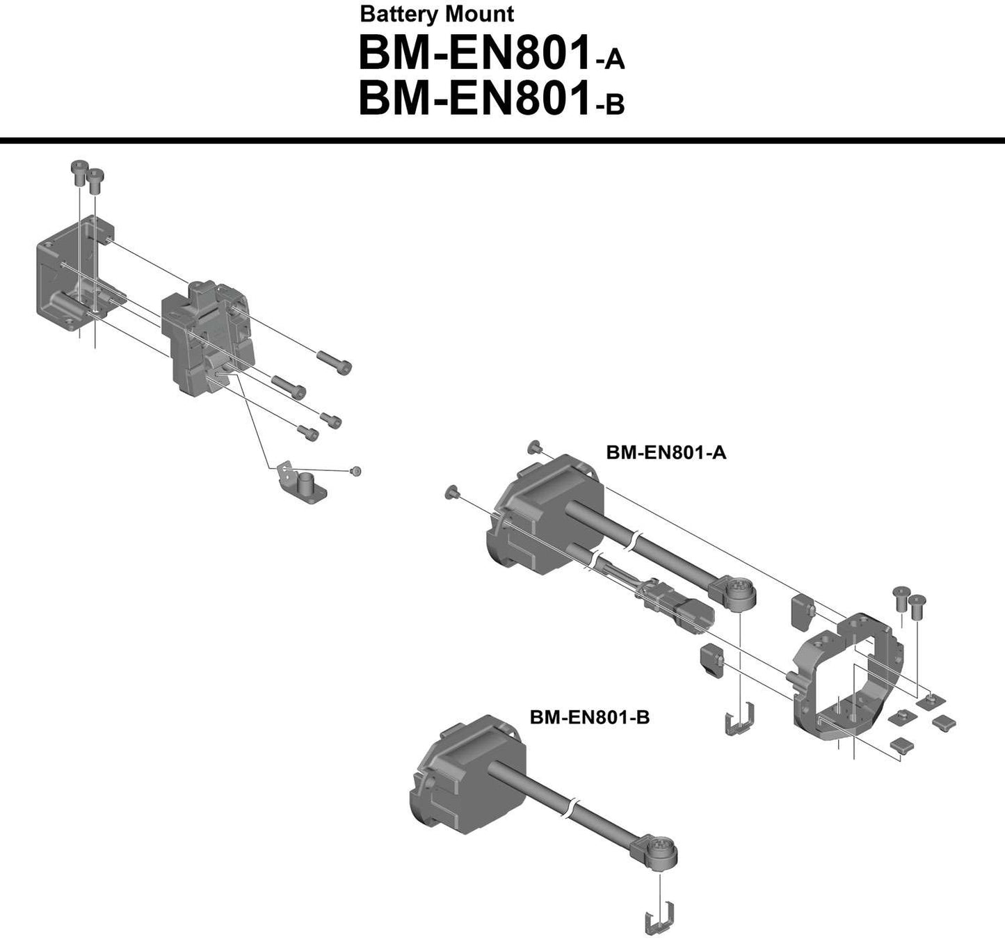 Shimano step bm-en801 soporte de batería integrado en el tubo diagonal sin soporte de unidad clave