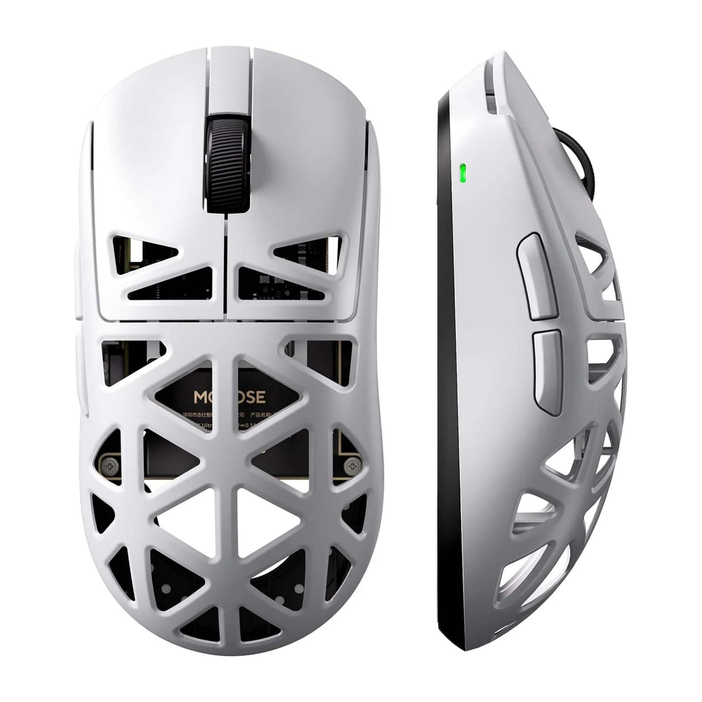 Mouse da gioco wireless Mchose a7x in lega ultra magnesio (bianco, fino a 40.000 dpi, Bluetooth USB-C da 2,4 GHz)