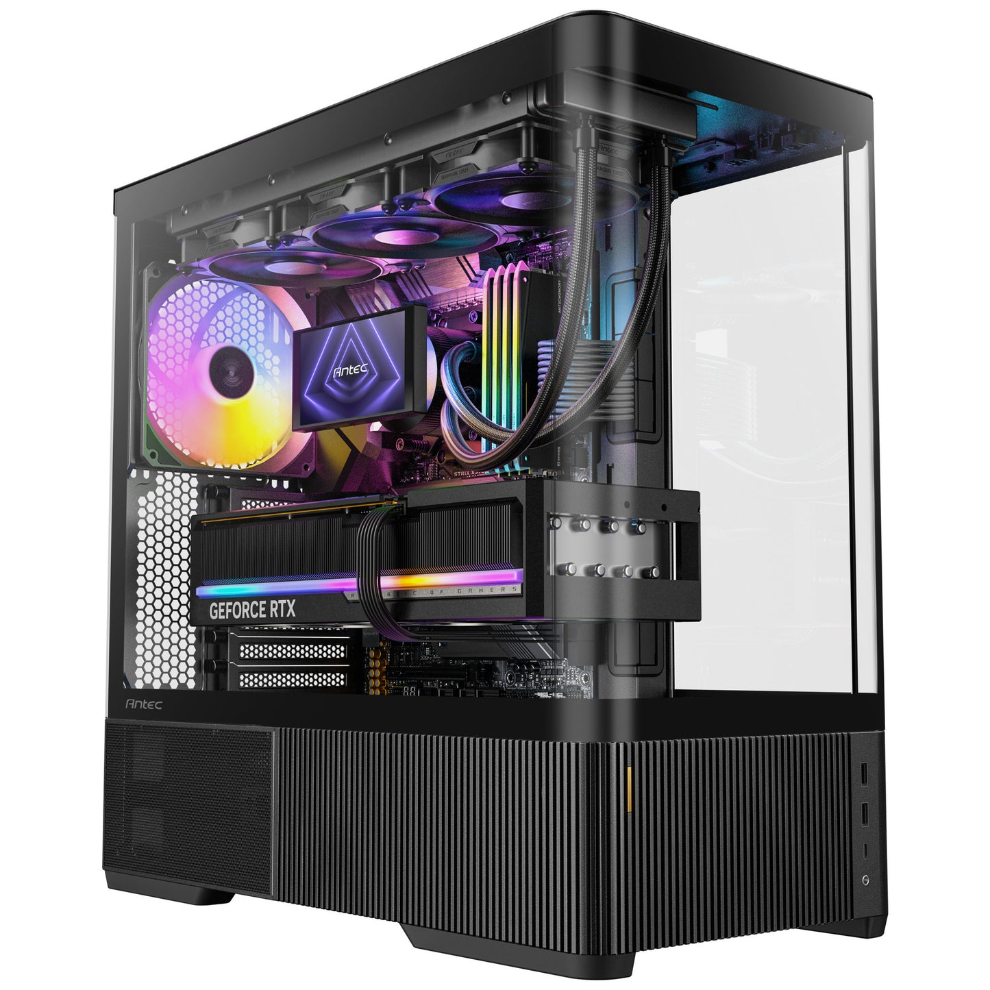 Carcasa torre midi Antec c6 curve argb (negro | 2x USB-A | 1x USB-C | vidrio templado)