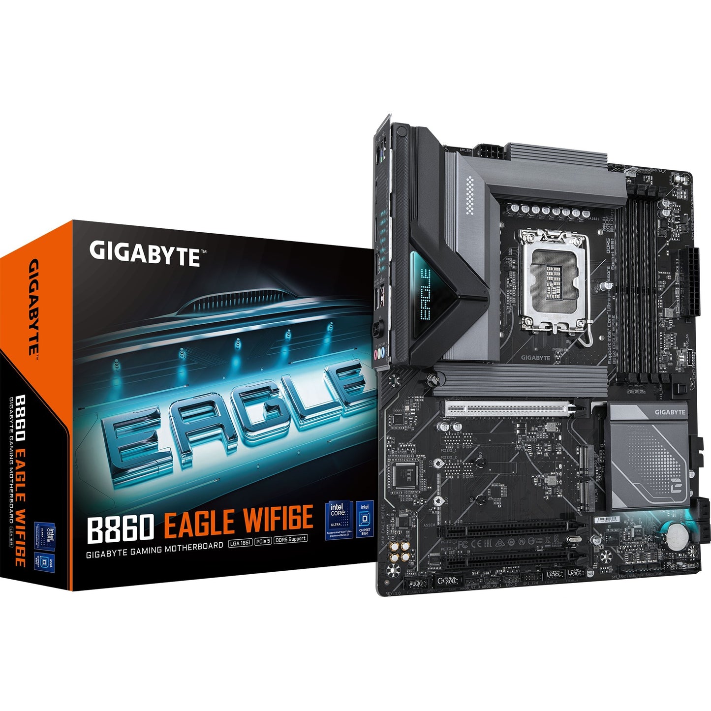 Gigabyte B860 Eagle Wifi6E, ATX, LGA1851, Intel B860, 4x DDR5, 2,5 GBE, Wi-Fi 6th, BT 5.3, USB Type-C