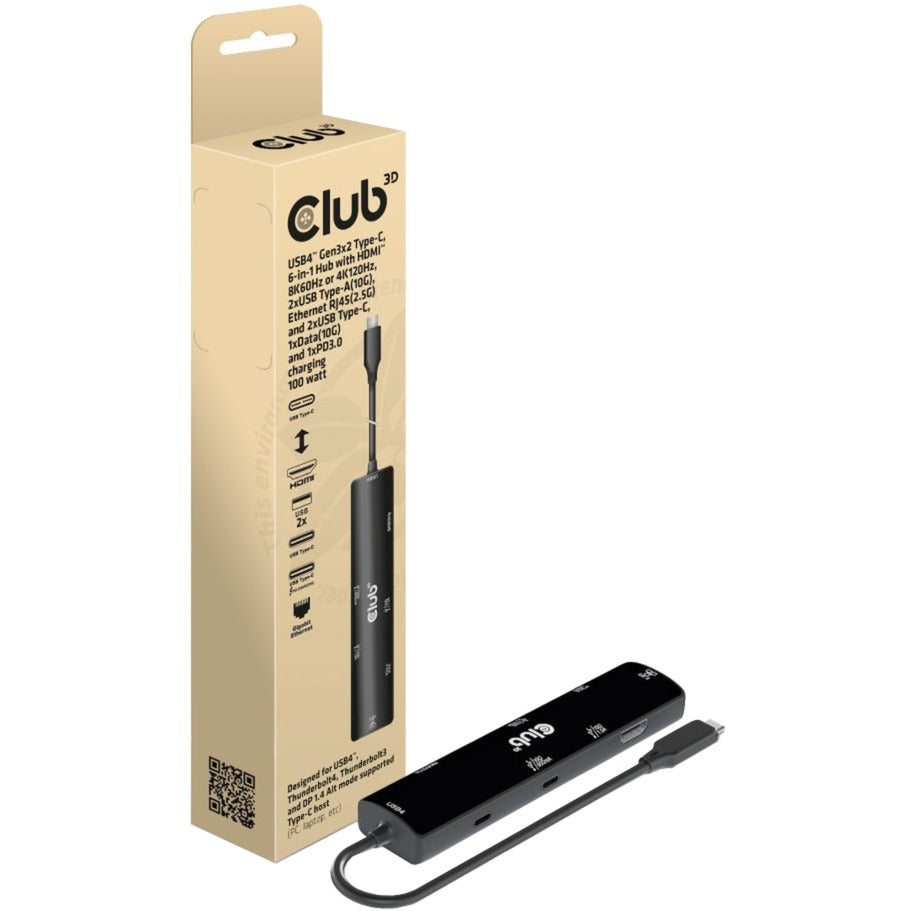 Club 3D USB4 Gen3x2 Type-C, Hub 6-en-1
