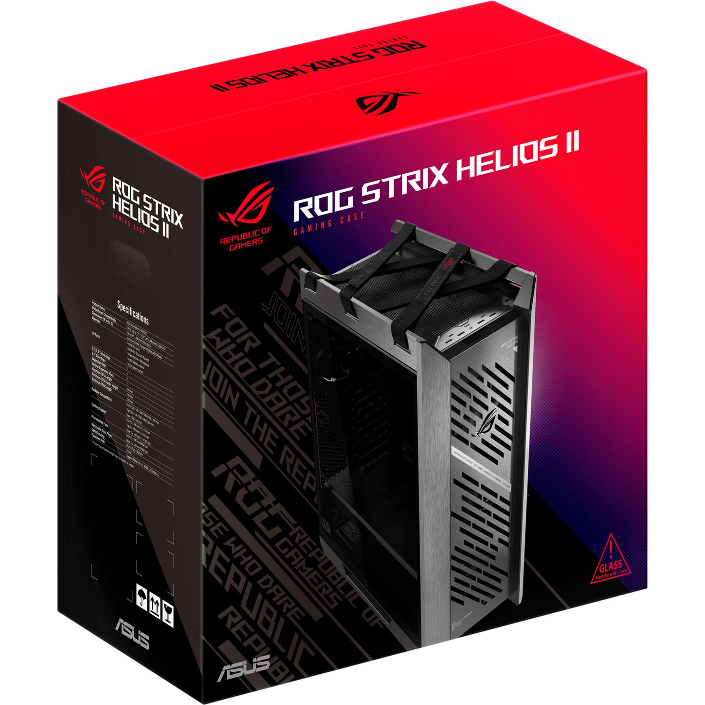 Asus ROG Strix Helios II GX601S Midi Tower Case (Nero | 4x USB-A | 2x USB-C | RGB | Vetro temperato)