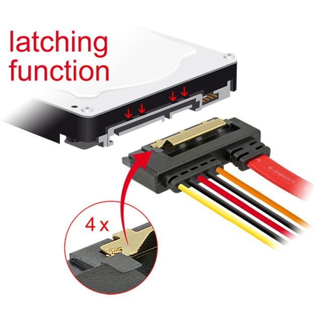 Delock sata 7-pin + 15-pin> sata 22 pin