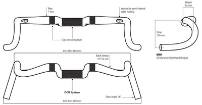 Deda Stuurbocht Gera Gravel 440mm POB 31,7mm carbon