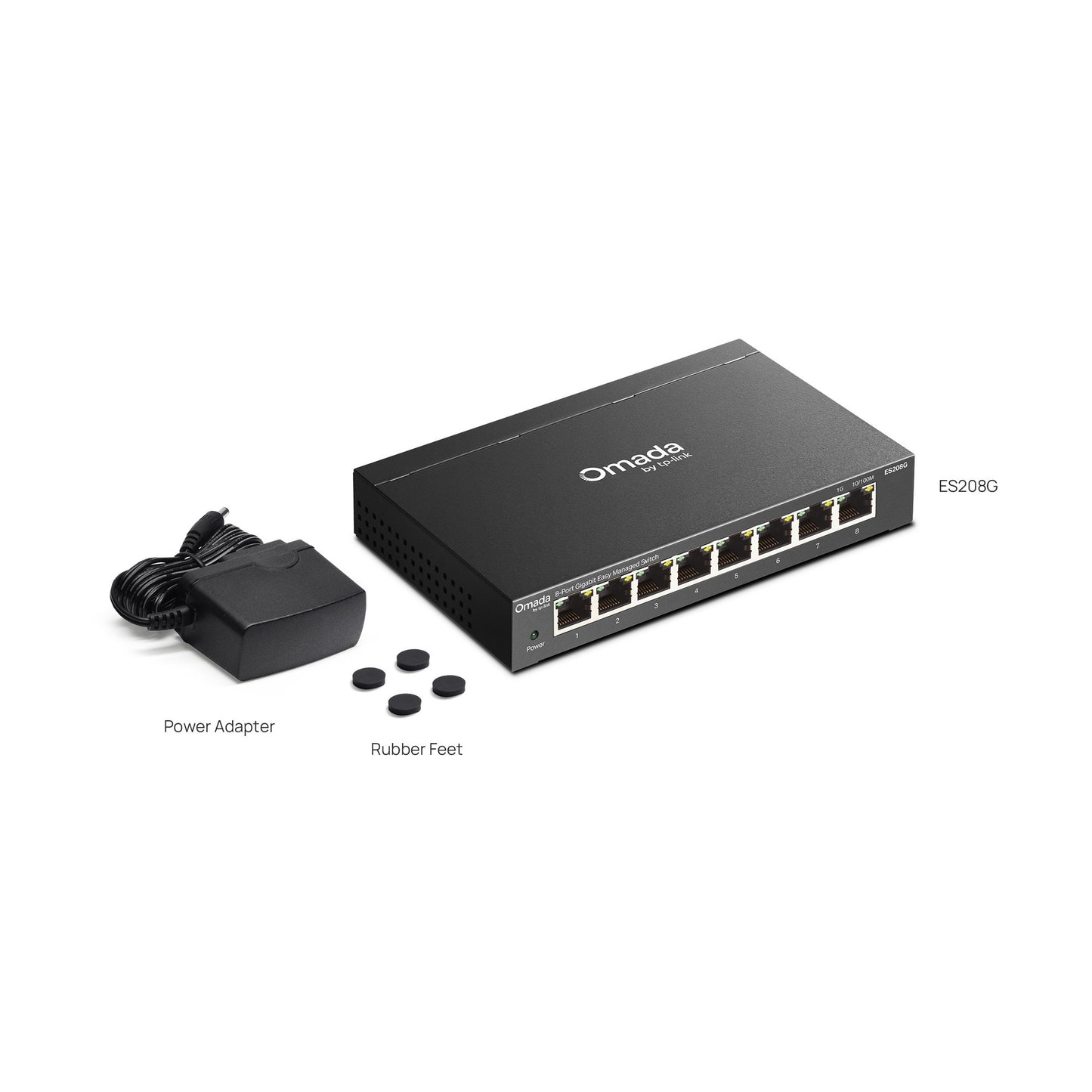 Tp-link omada es208g 8-poort gigabit easy managed switch (zwart)