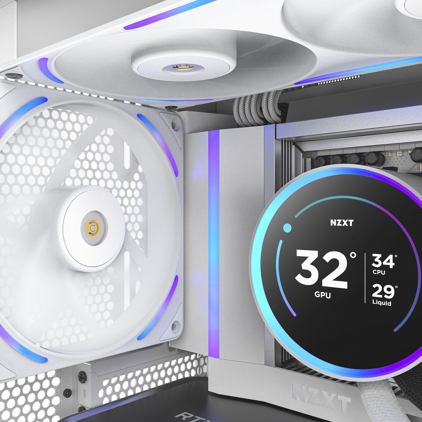 Nzxt f140x rgb case fan (wit, 140 x 140 x 30 mm, pwm)