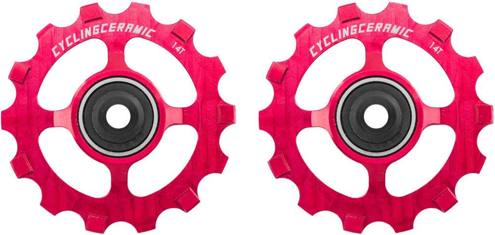 Pulegge deragliatore Cyclingceramic 14t per Shimano Sram