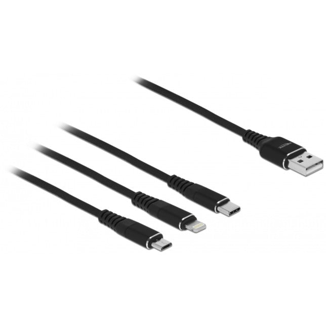Cavo di ricarica USB Delock 3 in 1 per fulmini, micro USB