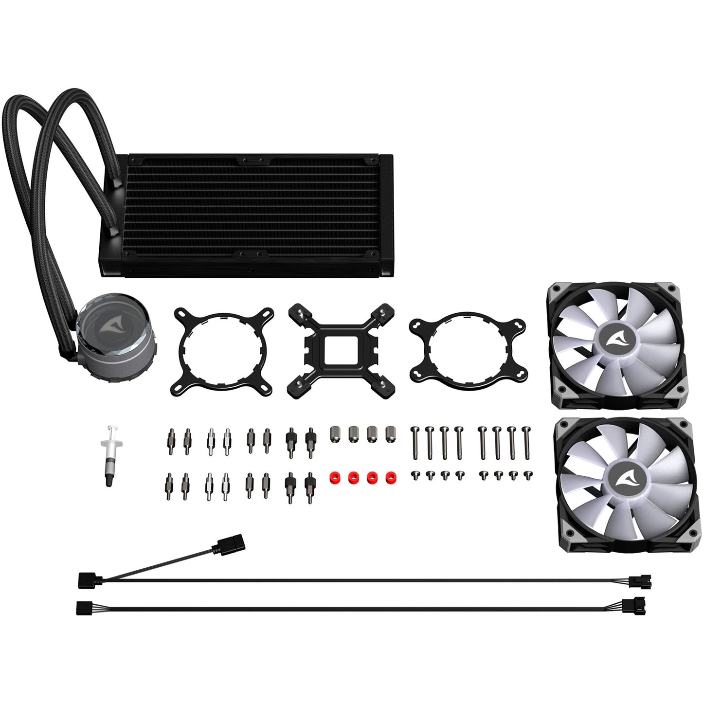 Sharkoon s80 rgb waterkoeling (zwart, 4-pins pwm fan-connector)