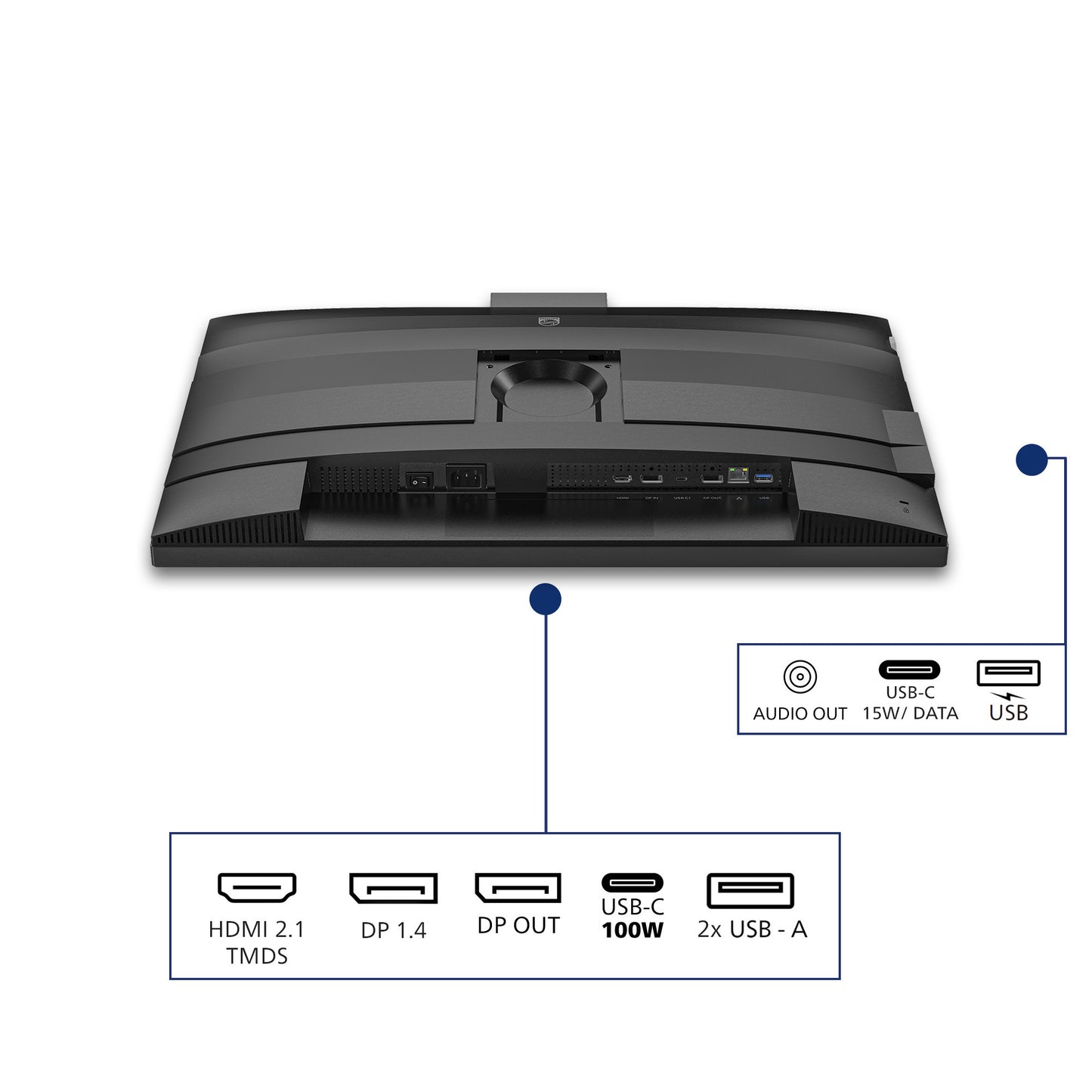 Monitor LED Philips 27b2u4601h 00 27 (nero argento, HDMI, porta display, USB-C, webcam, 120 Hz)