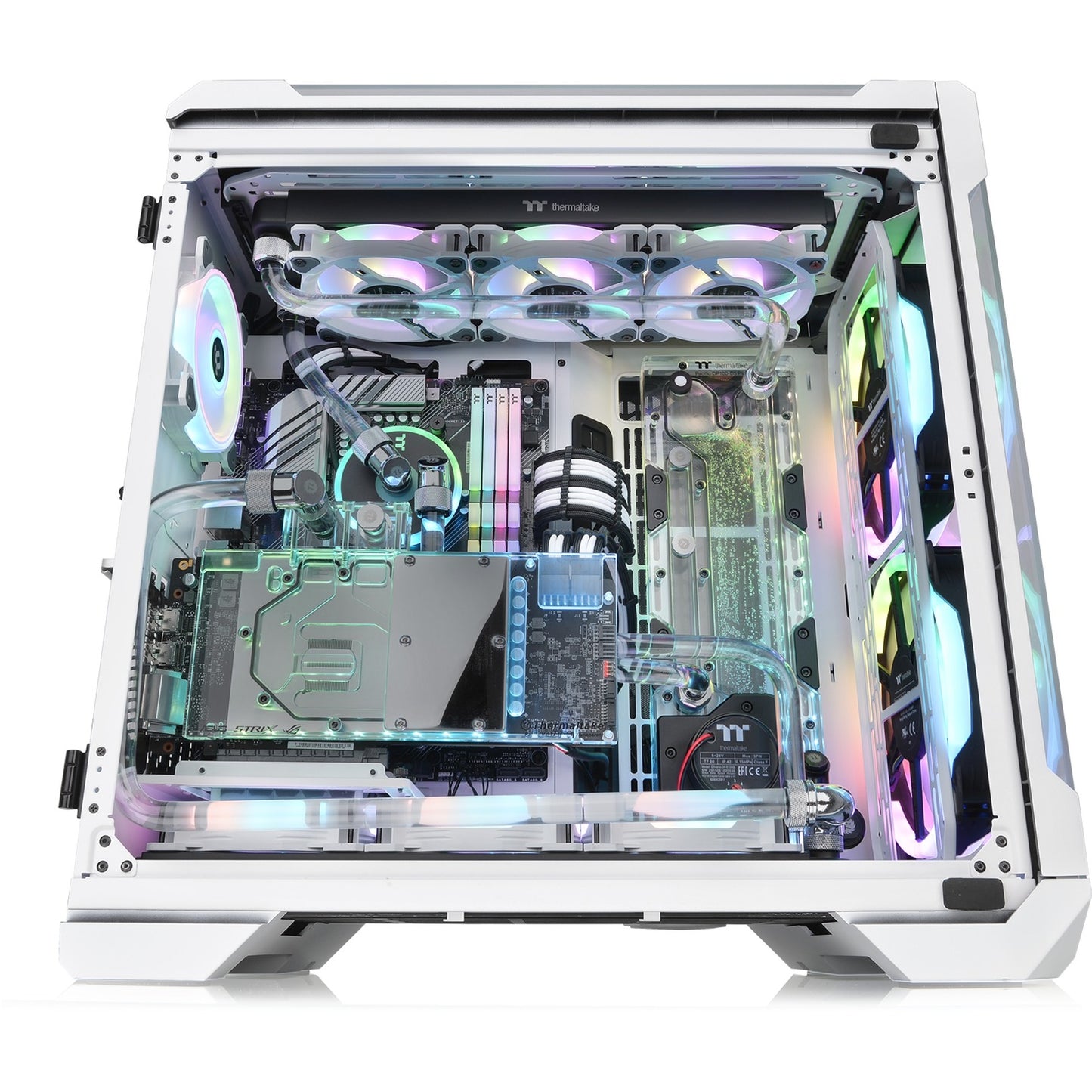 Thermaltake view 51 tg snow argb edition midi tower behuizing (wit | 4x usb-a | 1x usb-c | rgb | window)