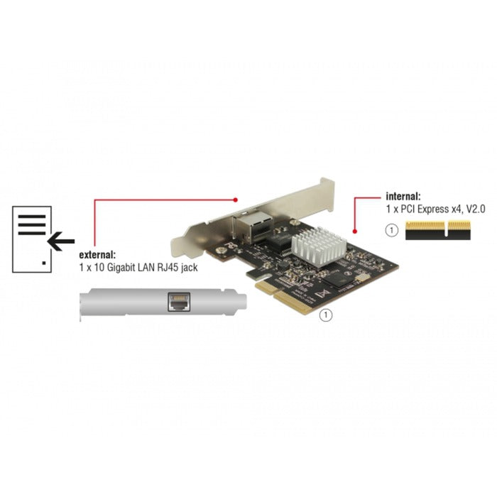 Scheda Delock PCI Express> 1 x 10 gigabit LAN Nbase-T RJ45