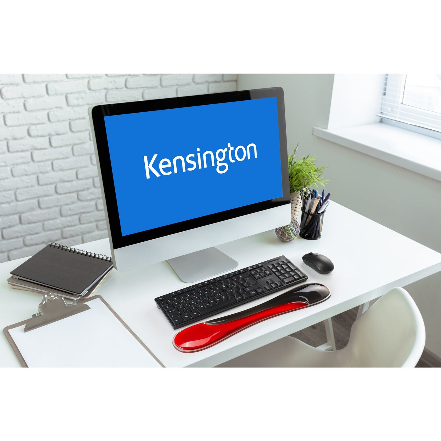 Kensington slim duo gel teclado reposamuñecas reposamuñecas (rojo negro)