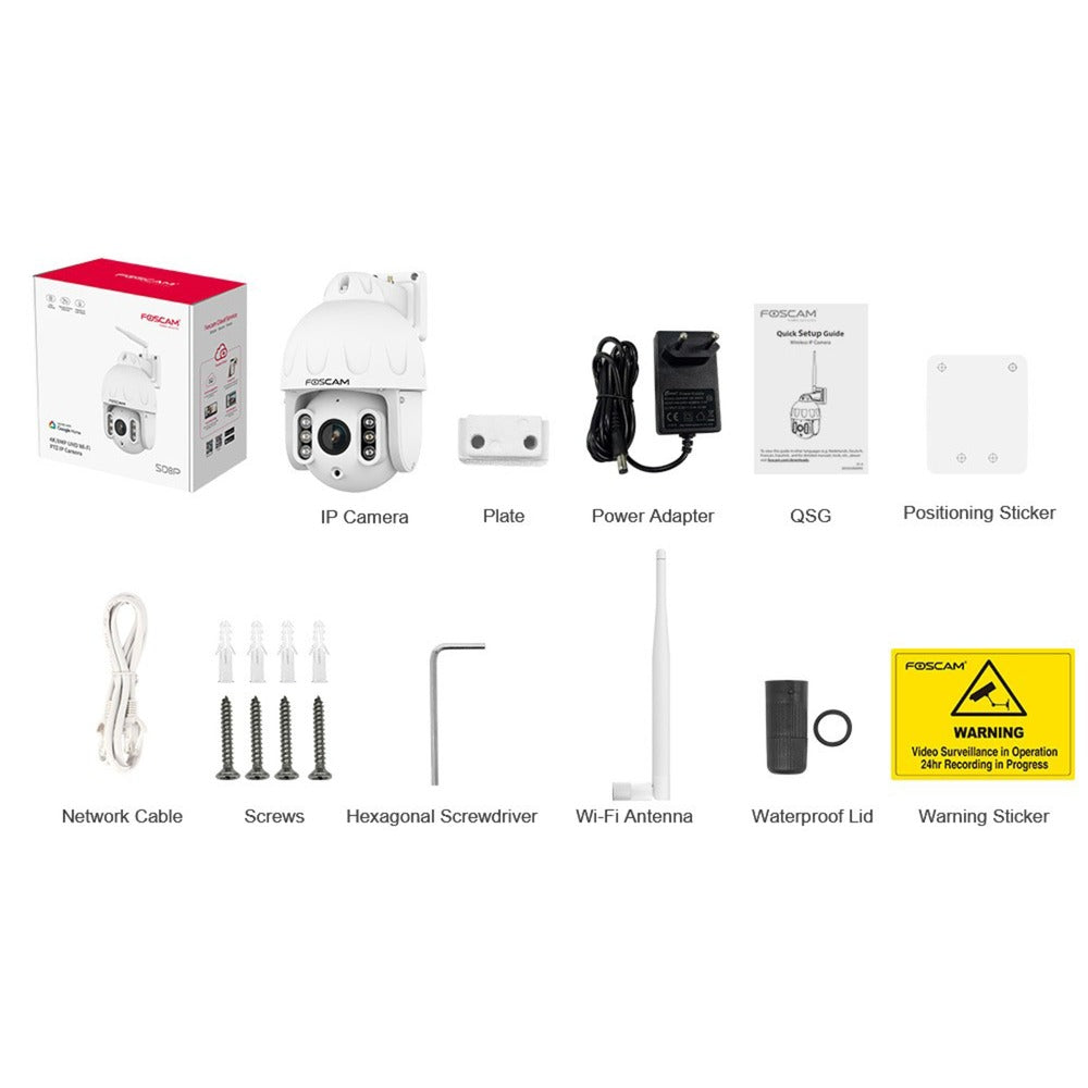 Foscam SD8P, 4K 8MP DUAL WIFI PTZ Outside Security