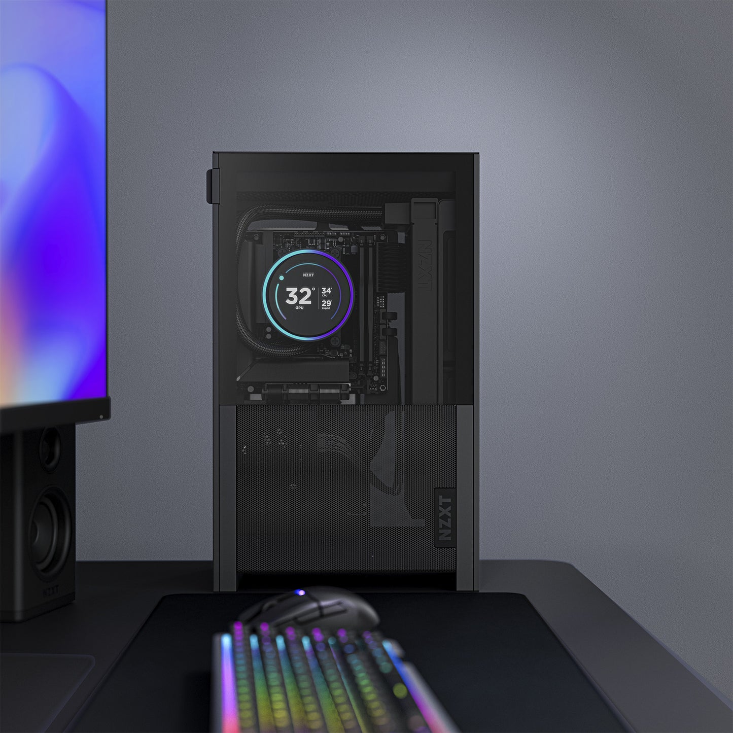 Carcasa mini torre Nzxt h2 flow (negro | 2x USB-A | 1x USB-C | vidrio templado)