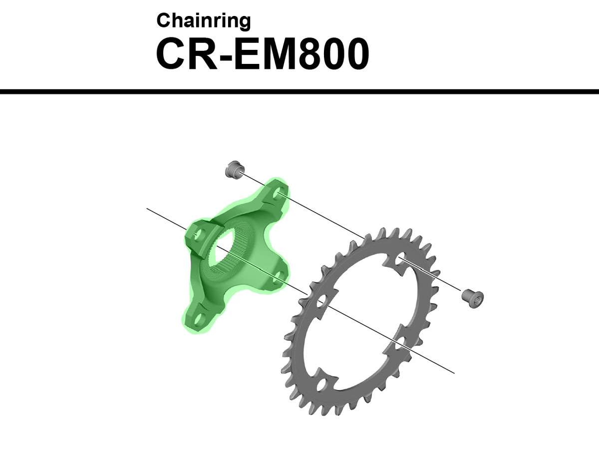 Adattatore Shimano a 4 bracci per corona Steps cr-em800