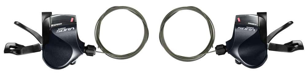Set leve cambio Shimano Sora SL-R3000 2x9 velocità con barra piatta