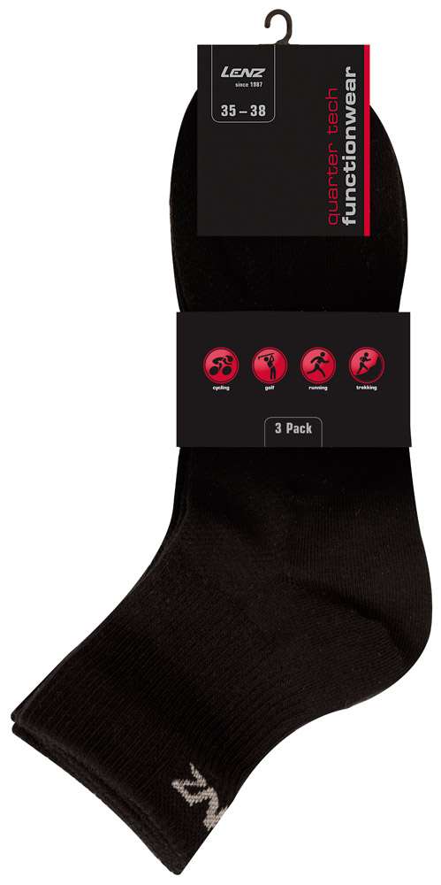 Lenz performance quarter tech - calcetines para correr (paquete de 3)