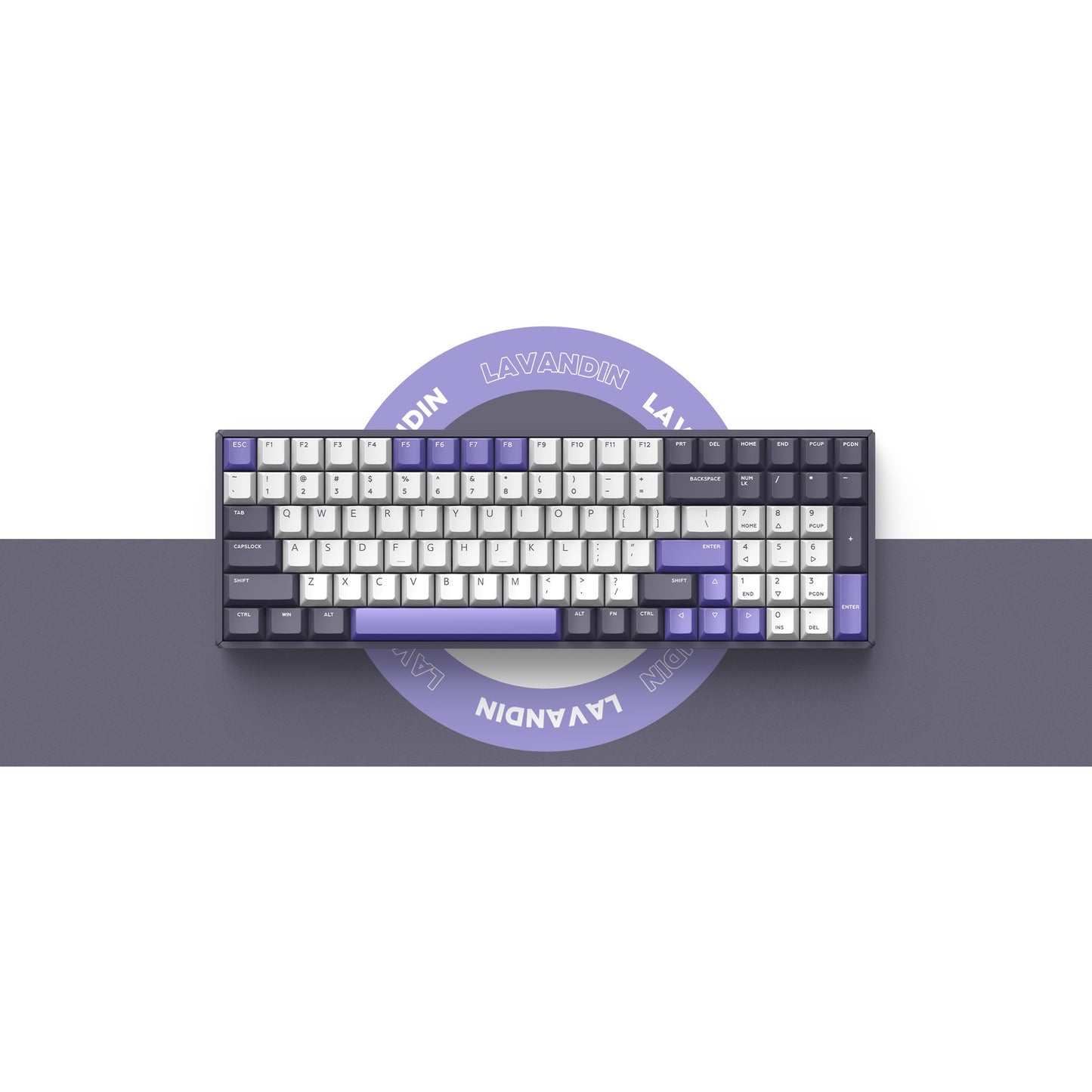 Iqunix f97 lavandin wireless mechanical keyboard (lavendel, us lay-out (qwerty), cherry mx silent red, 96%, rgb leds, hot-swappable, pbt, 2.4ghz | bluetooth 5.1 | usb-c)