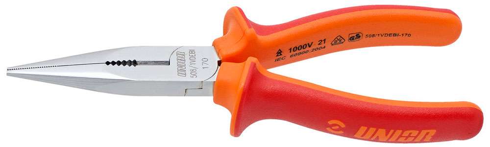 Unior tools alicate punta redonda plana 508 1vdebi con filo 61 mm