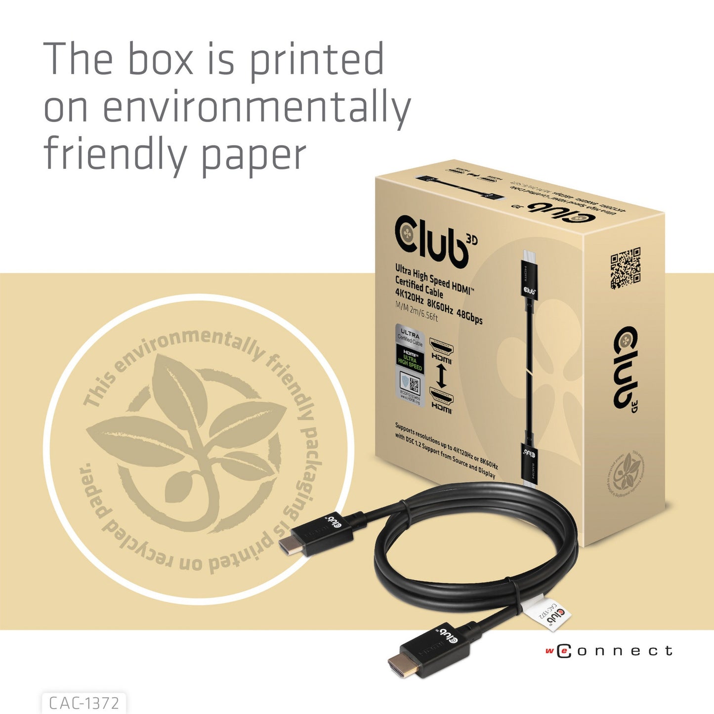 Club 3d ultra high speed hdmi 2.1 gecertificeerde kabel male-male (zwart, 2 meter, 4k 120hz, 8k 60hz, 48gbps)