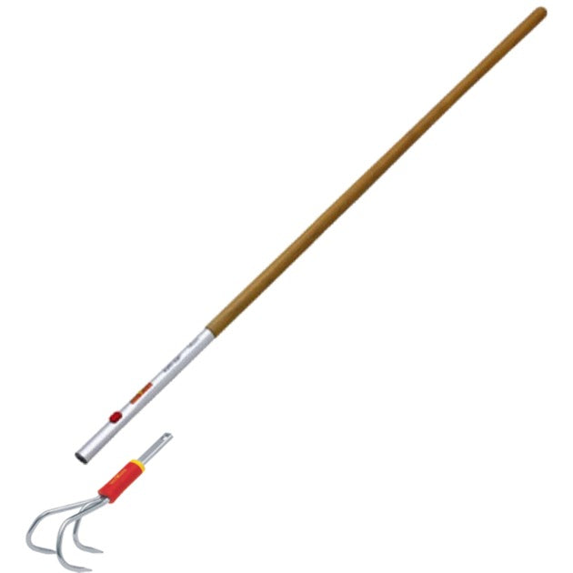 Raschietto Wolf-garten multi-star ba-m + raschietto multi-star zm 140 con manico in legno di frassino (rosso argento)