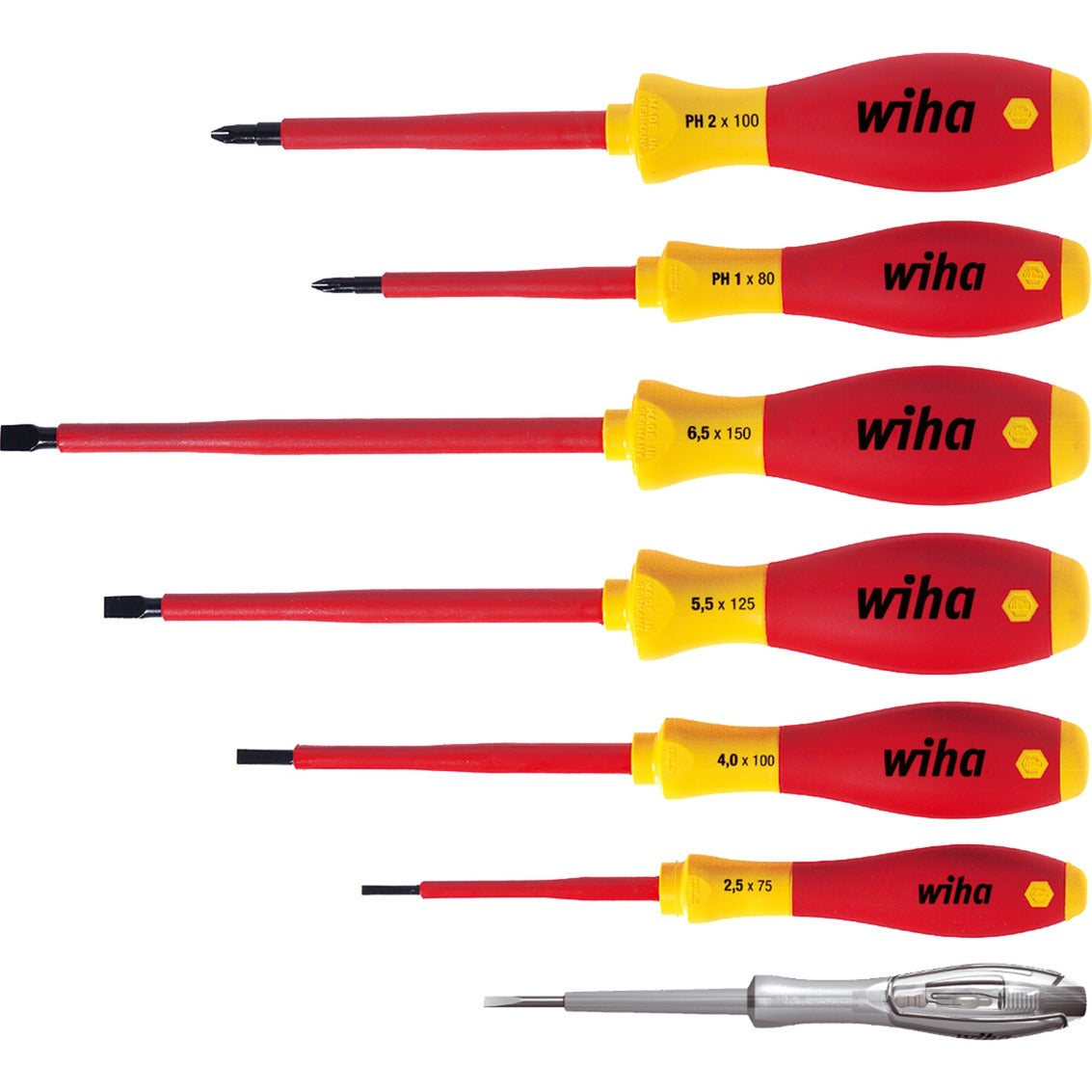 Wiha schroevendraaierset softfinish electric (rood geel, 7-delig)