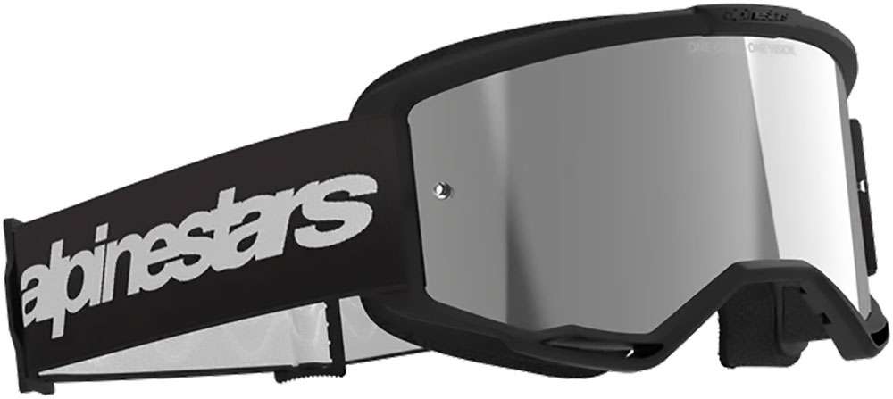 Alpinestars vision 3 wordmark (mirror silver) - maschera da mtb