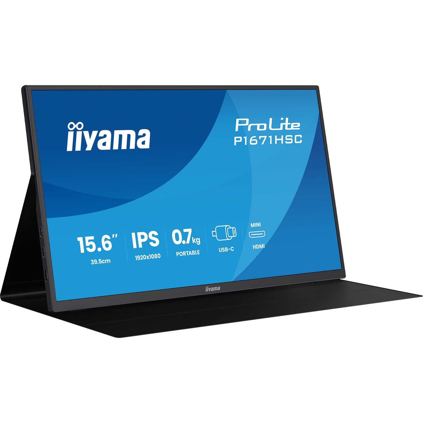 Monitor Iiyama Prolite P1671HSC-B1 15.6 (nero (opaco), mini HDMI (tipo C), 2x USB-C)