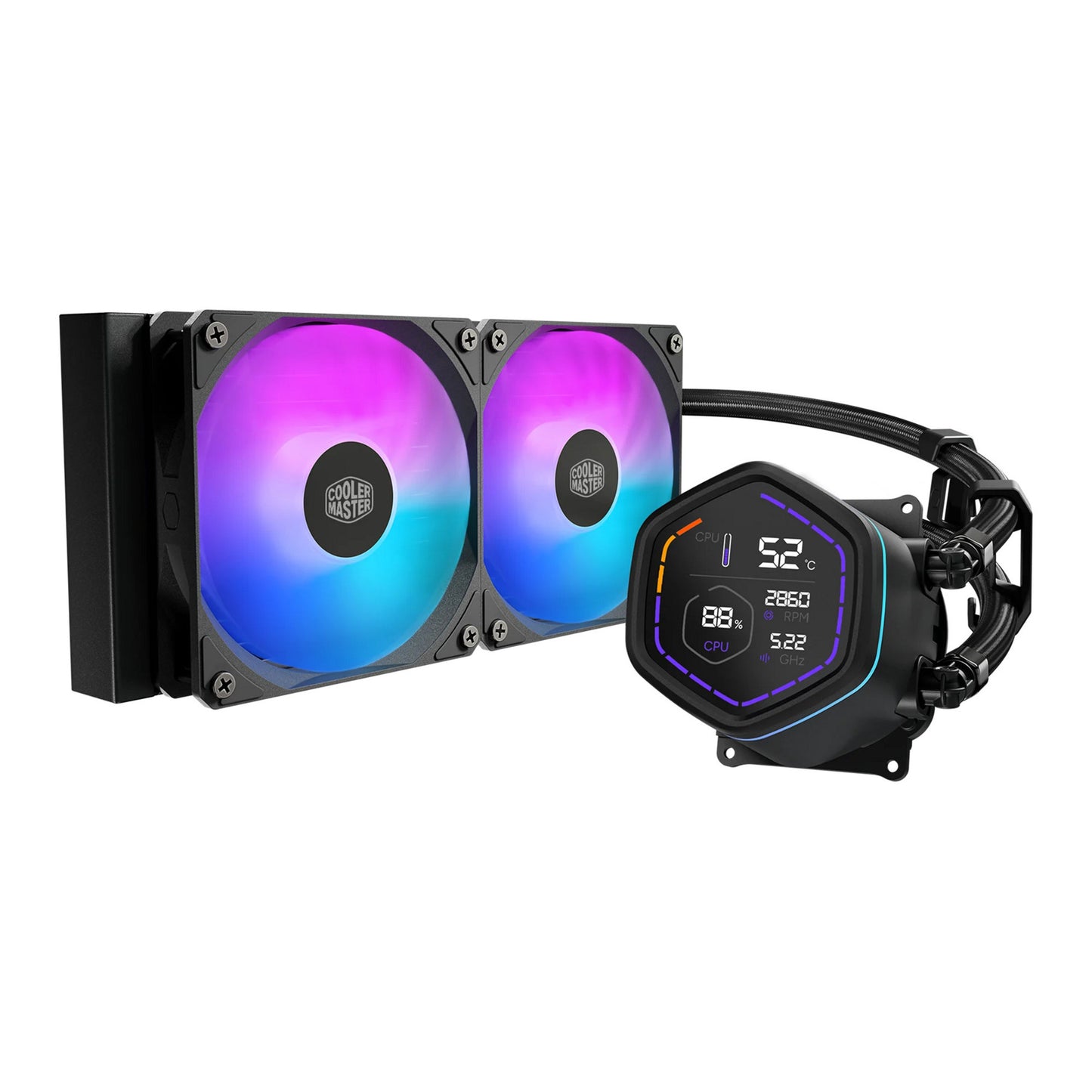 Cooler master masterliquid core nex digital 240 nero raffreddamento ad acqua (nero, argb)