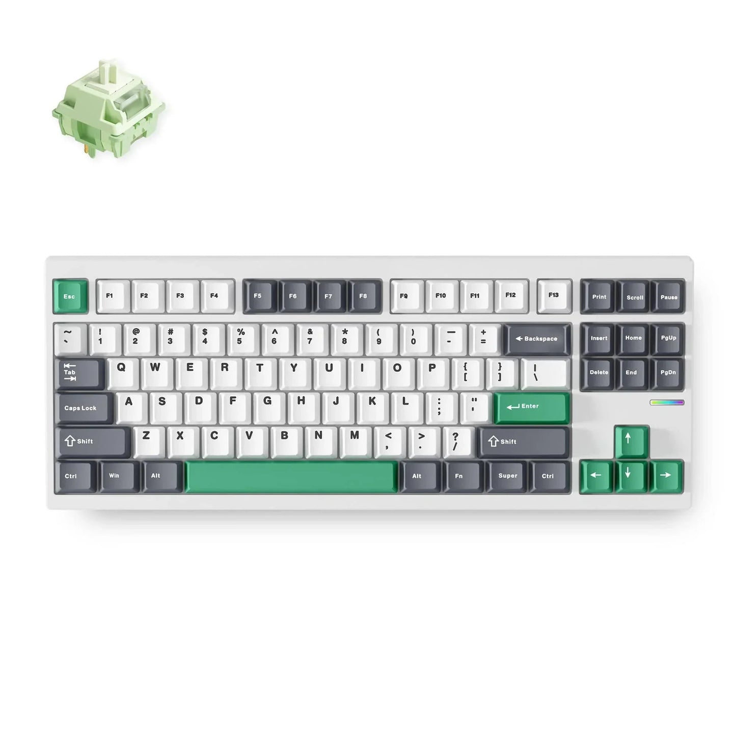 Mchose gx87 lite alu cust. mecc. qmk tramite, tastiera da gioco (layout americano)