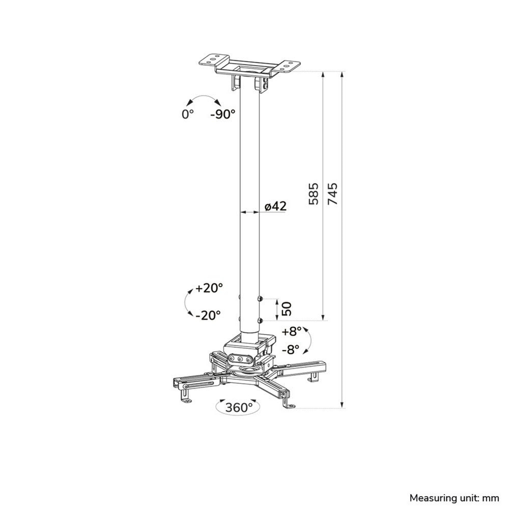 Neomounts cl25-550wh1 beamer plafondbeugel plafondhouder (wit)