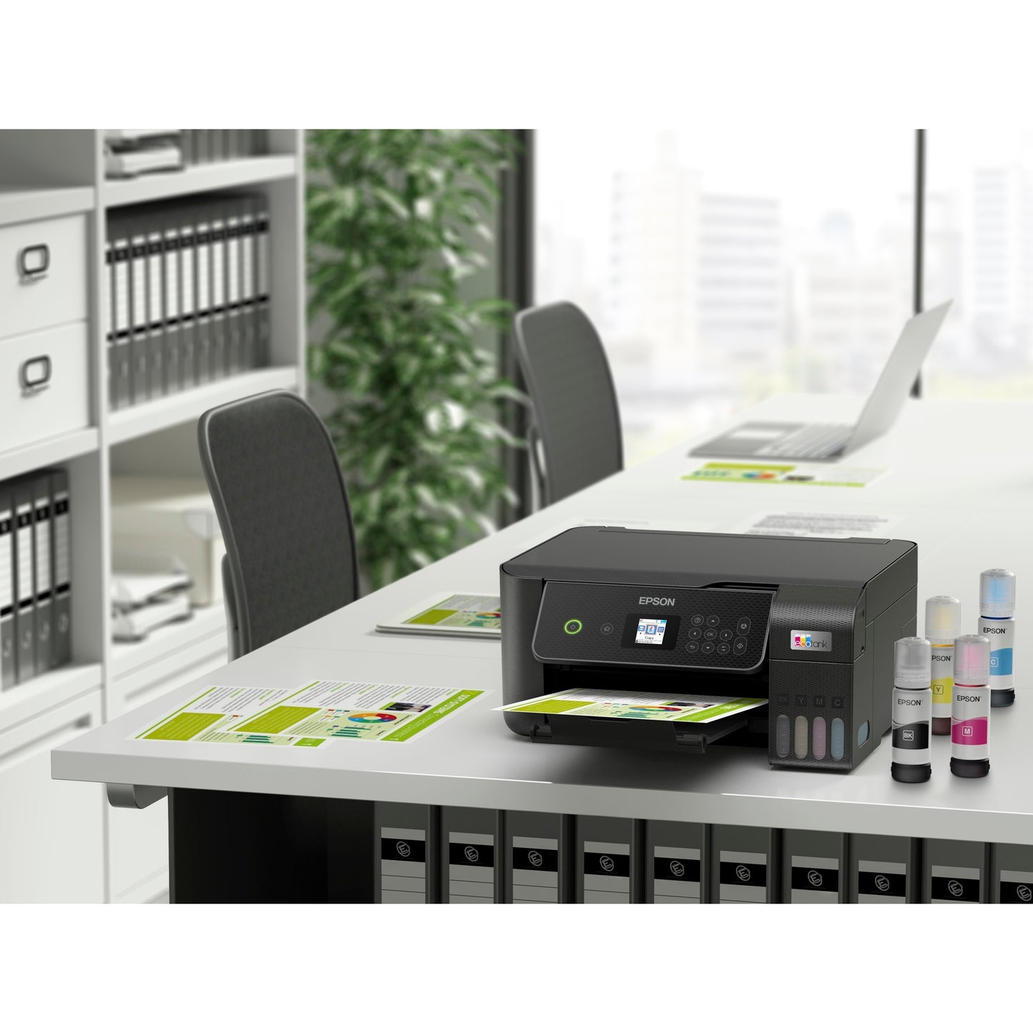 Epson ecotank et-2871 a4 multifunctionele wi-fi-printer met inkttank all-in-one inkjetprinter (zwart, scannen, kopiëren, wi-fi, inclusief tot 3 jaar inkt)