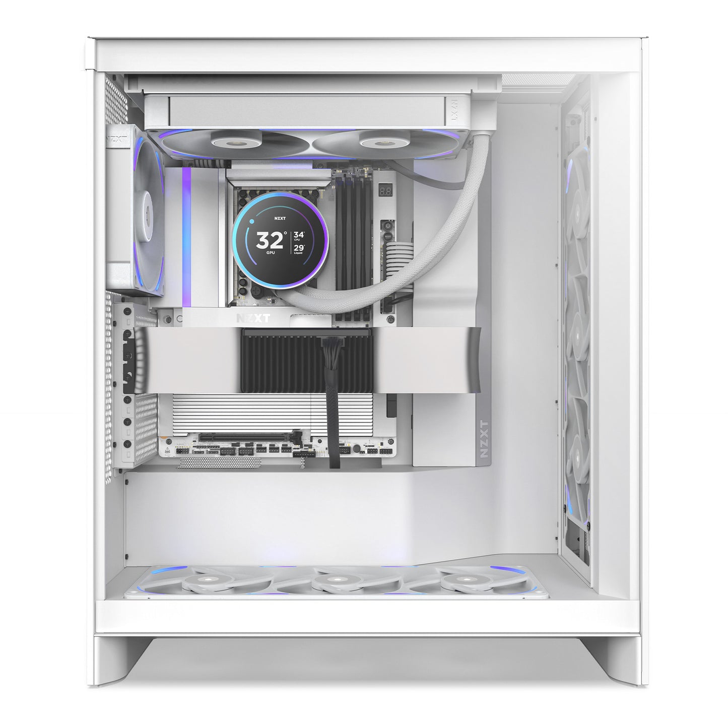 Ventole per case Nzxt Performance F280x RGB (bianco, 2 pezzi, 280 x 140 x 30 mm, pwm)