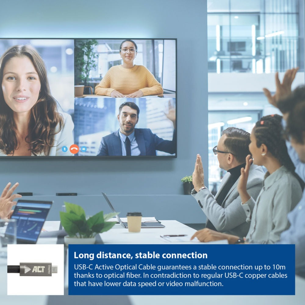 Conectividad ACT USB-C 3.2 Gen2 Active Optical Cable (AOC) se conecta