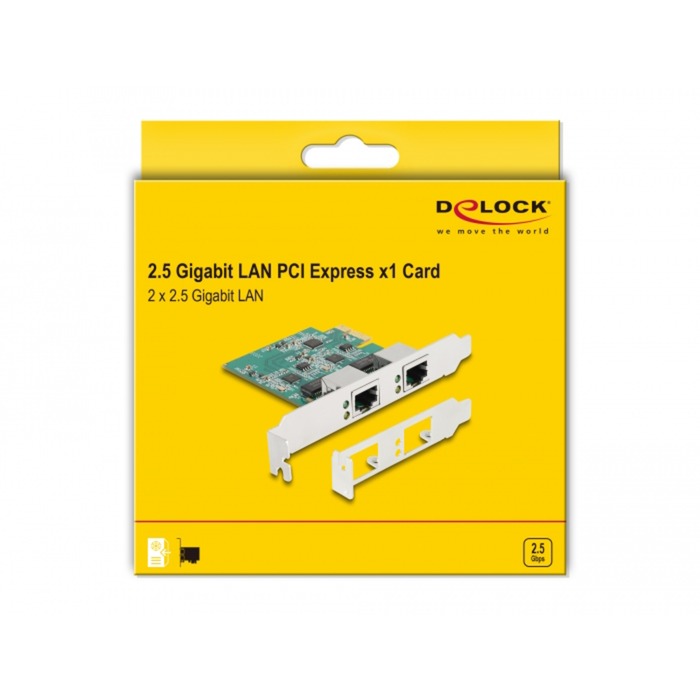 DELOCK PCI Express X1 Card a 2 X RJ45 2.5 Gigabit Lan Rt