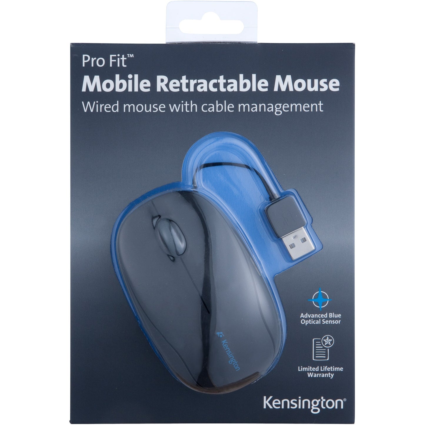 Kensington pro fit intrekbare mobiele muis (zwart, 1000dpi)