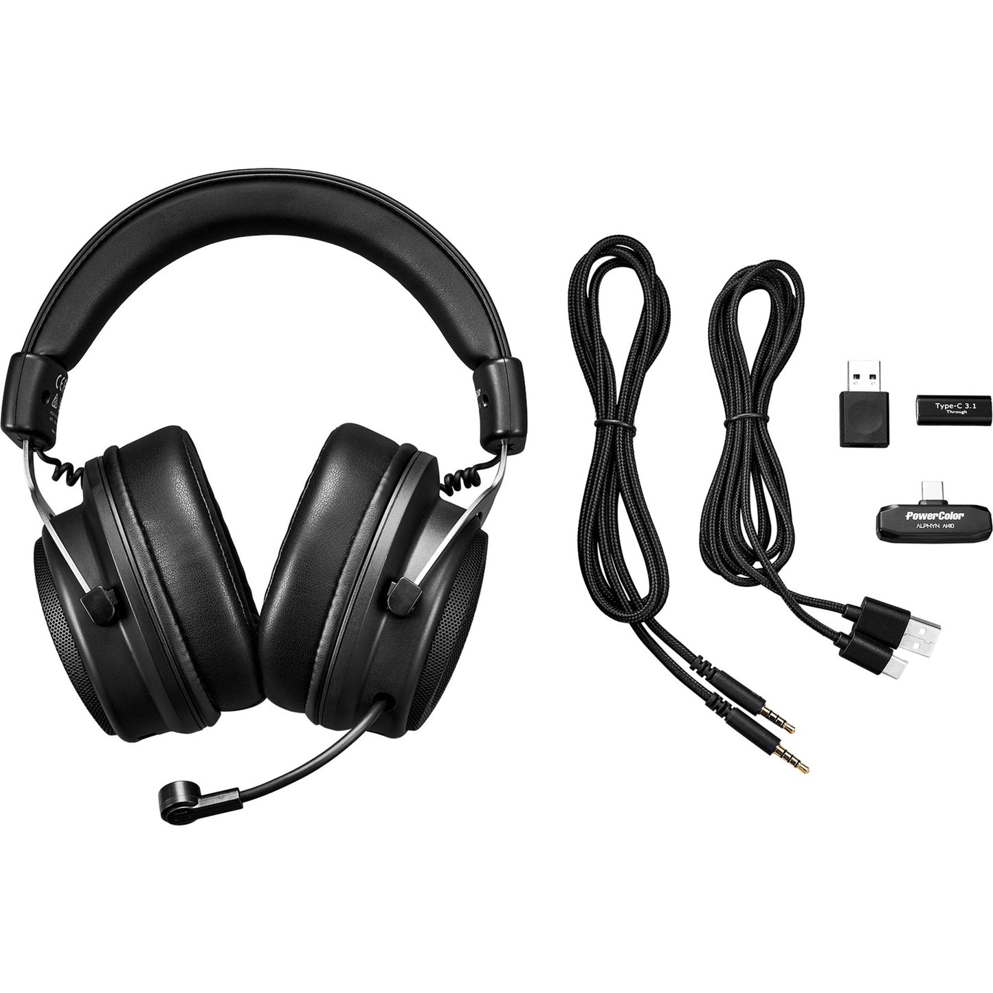 Cuffie da gioco over-ear wireless Powercolor Alphyn AH10 (nere, PC, console o dispositivo mobile)